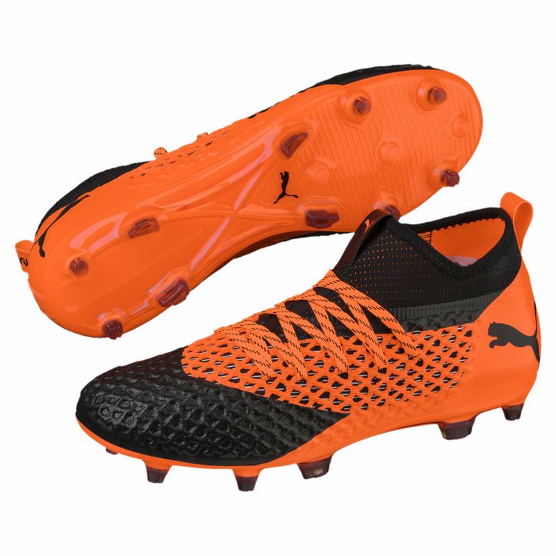 Chaussure de Foot Puma Future 2.2 Netfit Fg/Ag Homme Noir/Orange Soldes 649HCGUE